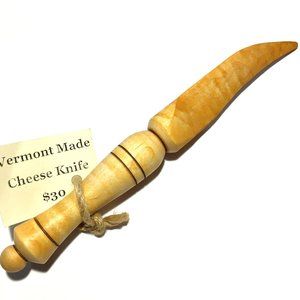 Carved Wood Cheese Knife, handmade in Vermont, NEW